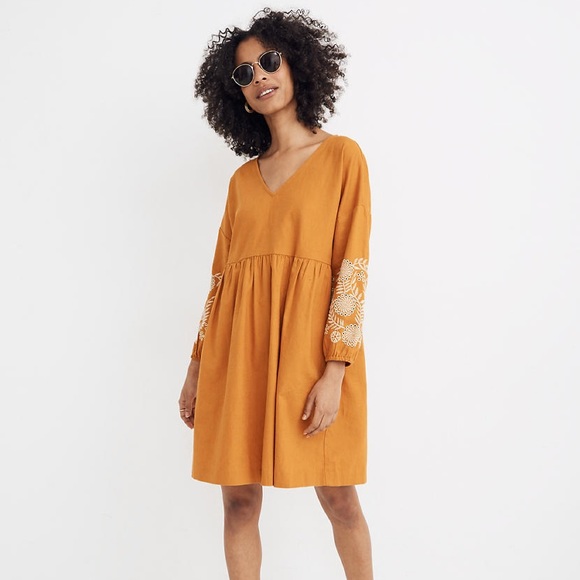 Madewell Dresses & Skirts - Madewell embroidered sleeve dress READ DESCRIPTION
